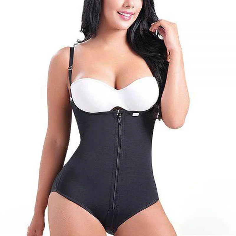 Women Postpartum Body Shaper With Zipper High Waist Cincher Flatten Abdomen Fajas Shaperwear
