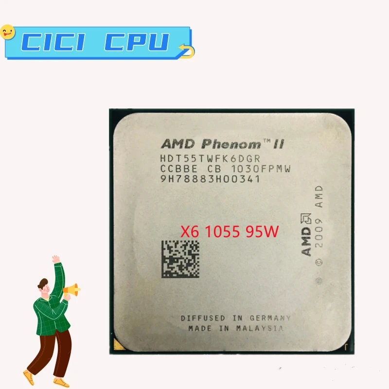 Amd Phenom Ii X6 1055T 1055 2.8G 95W Processore Cpu A Sei Core Presa Di Corrente Am3