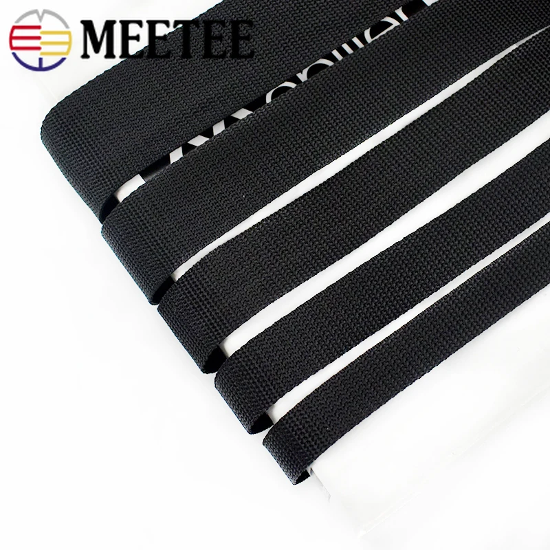 20Meters 20-50mm Polyester Black Webbing Backpack Strap Ribbon Band Tape Dog Collar Binding Bias Bag Garments Sewing Accessories