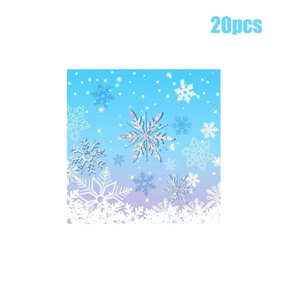 New Frozen Theme Birthday Disposable Party Tableware Snowflake Paper Plate Cups Napkins Christmas Party Decoration Baby Shower