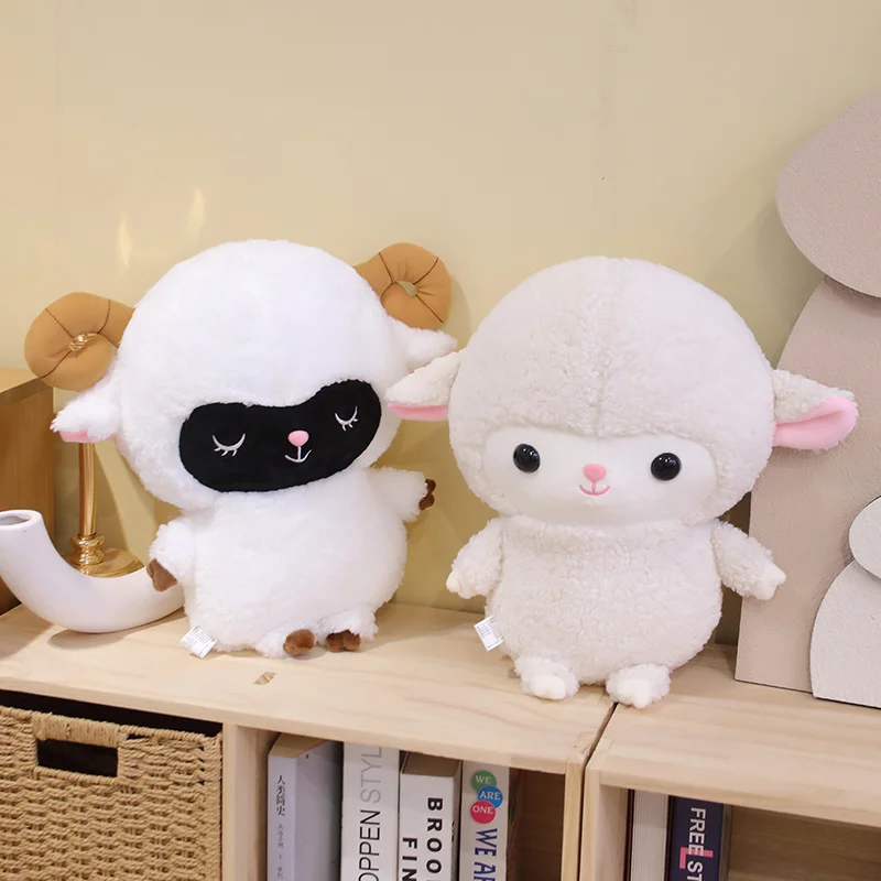 30-36cm Cute Standing Lamb Plush Toy Soft Stuffed Animal Couple Sheep Plushies Dolls Babys Sleeping Pillow for Girls Gifts Decor значок sleeping sheep