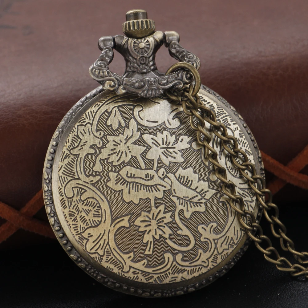 Montre De Poche Vintage Antique – Cadran Blanc Et Boîtier Cuir – Avec étui – Cadeau