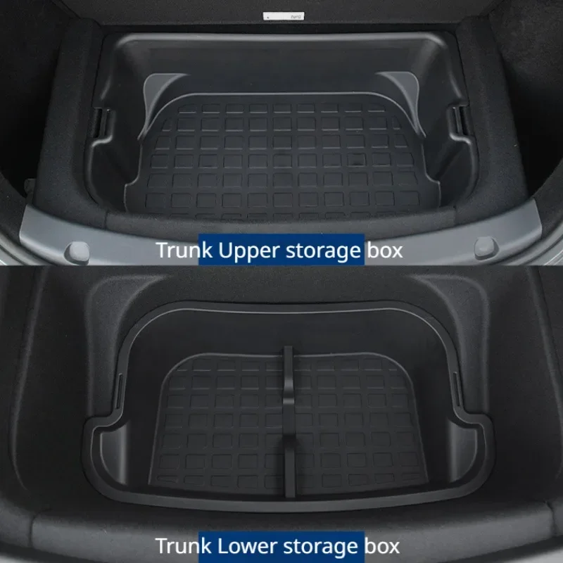Dual-layer storage box in the front and rear trunk of Tesla Model