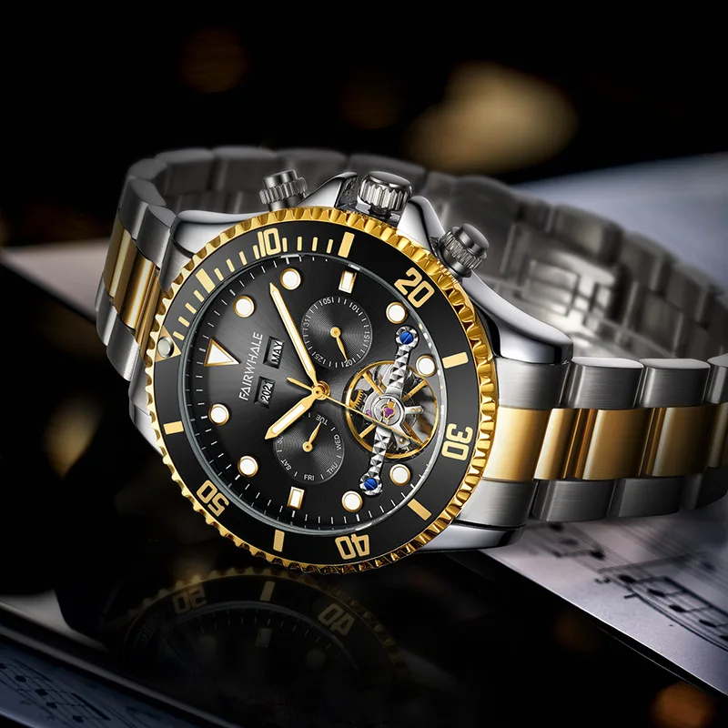 MARK FAIRWH Fashion Diving Series Water Ghost Fully Automatic Mechanical Watch Waterproof Night Light Watch for Men