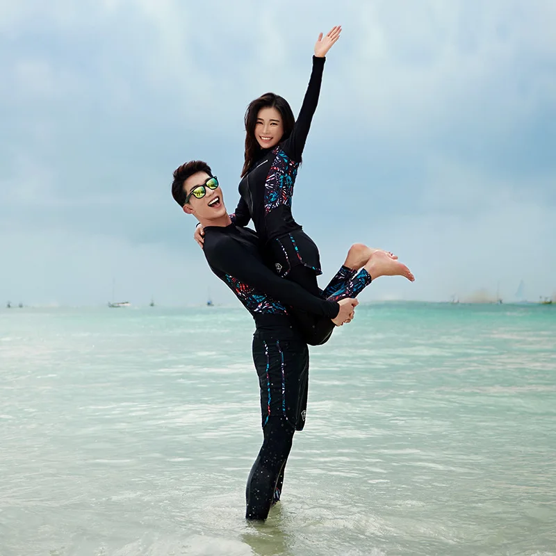 Men Rash Guard Diving Suits Surfing Swimwear Long Sleeve Suit Swim Shirt+Trunks+Shorts UV Swimming RashGuard Prevent Jellyfish Rash Guard Surfing Swimsuit