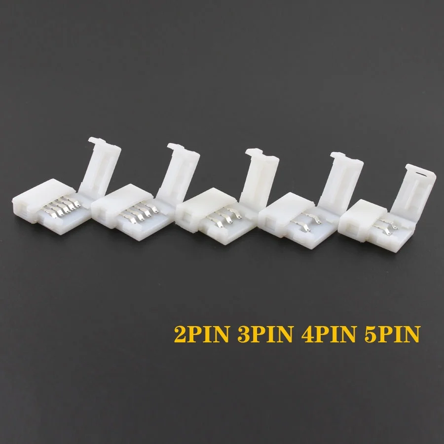 50PCS 8mm 10mm LED Strip Connector 2pin 3pin 4pin 5pin Connector Single Color 2835 5050 RGB RGBW RGBWW LED Strip Light led strip connectors led connectors