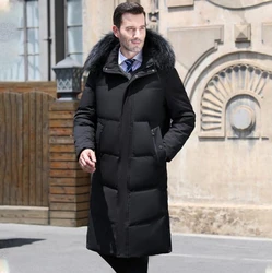 Winter New Arrived Men Thickened Down Jacket -30 Winter Warm Down Coat Jacket Men Fashion Long White Duck Hooded Down Parkas
