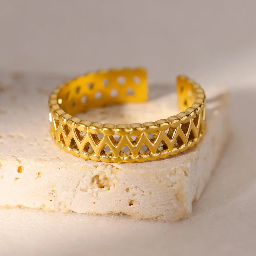 Stainless Steel Geometric Ring for Women for Wedding