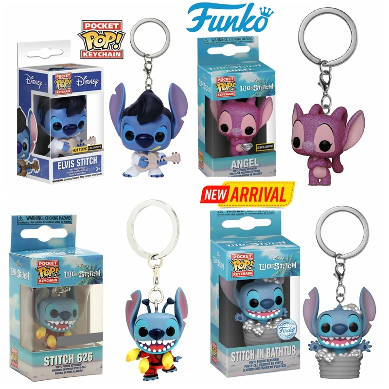 thumbnail image 2 of FUNKO POP Disney Angel ELVIS STITCH EN LA BAÑERA Llavero de juguete de Stitch de verano TIKI STITCH LILO Figura de vinilo Llavero de bolsillo Pop Juguetes, 2 of 5