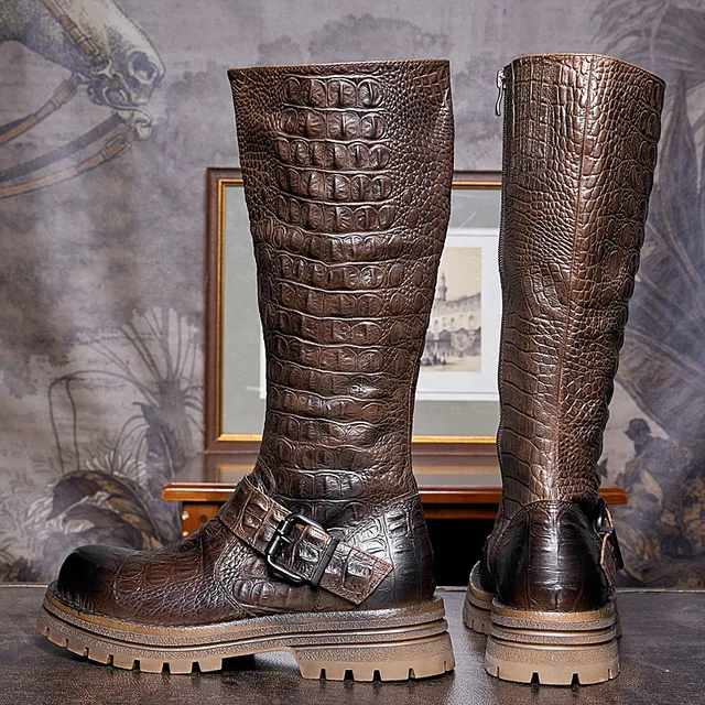 Leather High Riding Boots: Vintage Style and Handcrafted Elegance