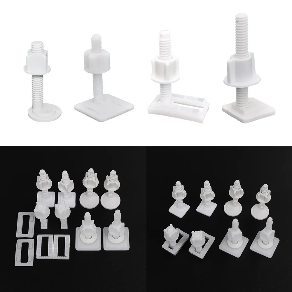 Toilet Hinge Repair Kit 2Pcs Plastic Toilet Seat Hinge Bolts Replacement Screws Fixing Fitting Bathroom Accessories