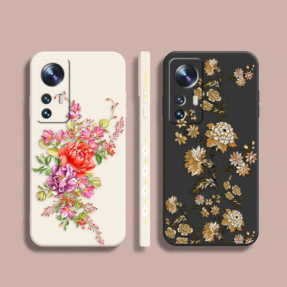 

Phone Case For Xiaomi 13 12 12T 13T 11 11T 10 10S 9 8 Pro Ultra Lite Colour Simple Case Cover Funda Cqoue Shell Flower Gardening