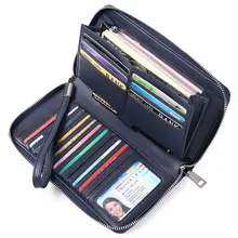  Fashion Women  Zipper Coin & Cell Phone Pocket Female Wallet RFID Card Holder Ladies Clutch Purse High Quality Handbag 
