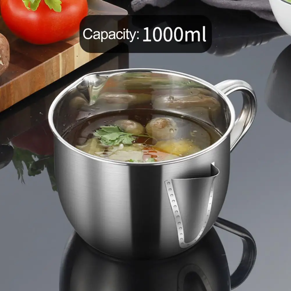Versatile Oil Filter Kettle Non-slip Handle Convenient to Use Oil Strainer Pot Long Lasting Filter Kettle