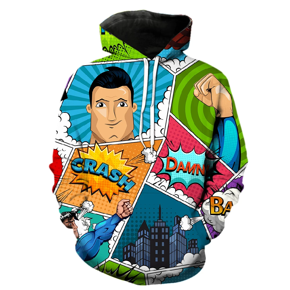 Rainbow doodle Fashion street hipster men clothing 3D printing European