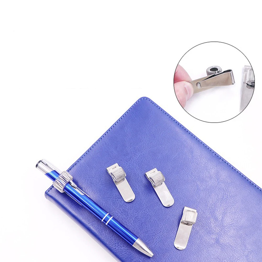 Portable Metal Pen Clip Multifunctional Pen Clip Notebook Spring Suitable for Notebook Folder Book 1/2PCS