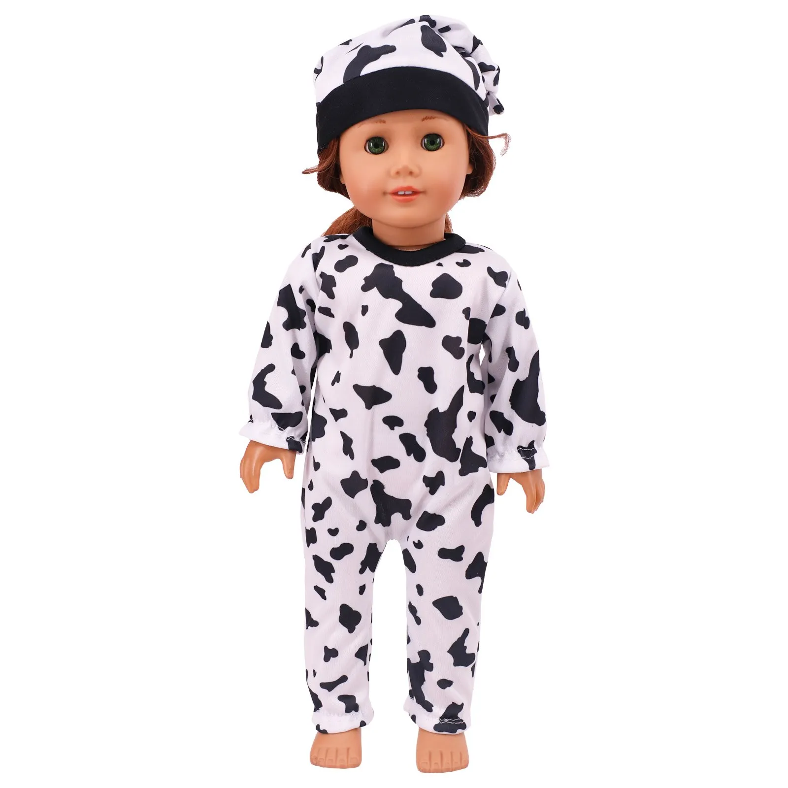 Doll Clothes Long One Piece Pajamas + Nightcap For 18Inch American&43Cm Baby Doll Accessories Nenuco Sleeping Blanket