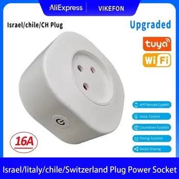 WiFi Smart Plug 16A Israel/Italy/Chile/Switzerland Plug Power Socket Outlet Tuya APP For Alexa Google Voice Control Timing