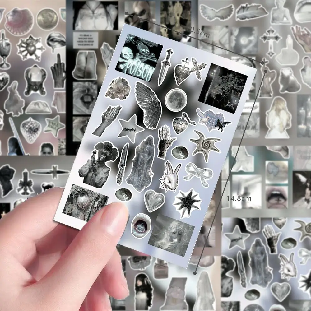 8장 Y2K 다크 고딕 드림코어 콜라주 레트로 분위기 다이컷 스티커 DIY 저널 재료 다이어리 정크 저널 문구류