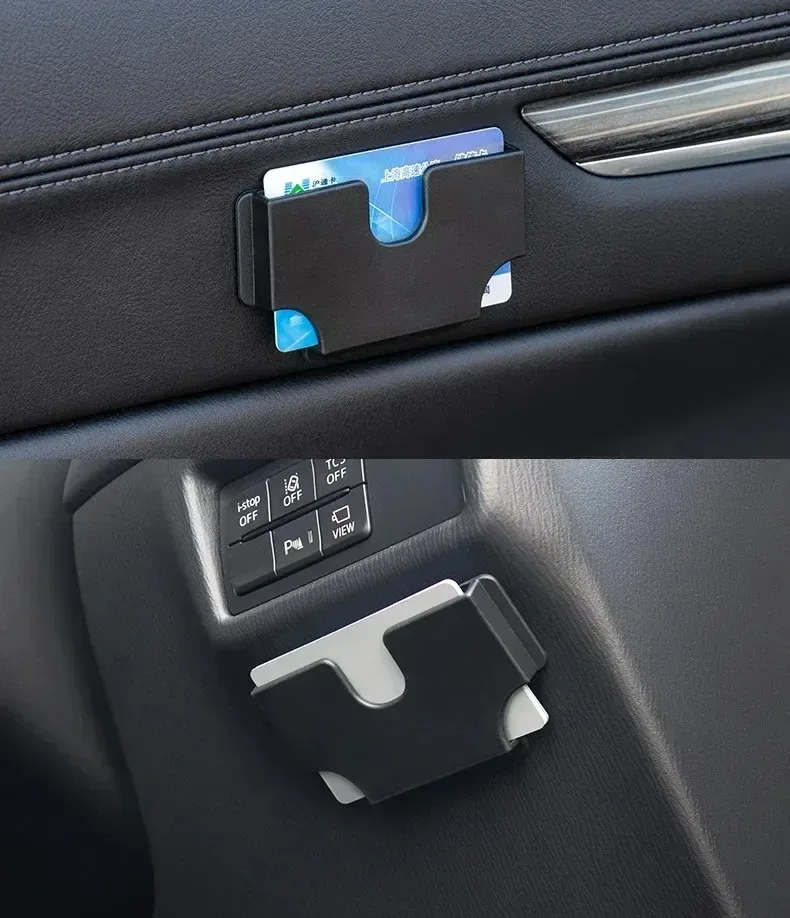 Selbstklebender Kartenhalter für den Autoinnenraum, Multifunktions-Organizer, Karten-Aufbewahrungsbox, Sonnenblenden-Kartenfach, Autozubehör – Detail 8