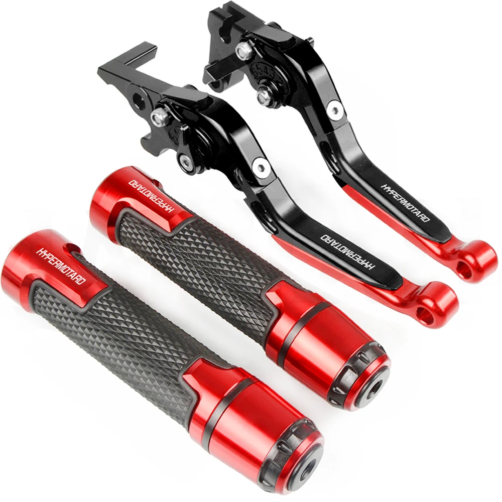 HYPERSTRADA Moto In Alluminio Leva Frizione Freno + 22 MILLIMETRI Manopole Estremità Del Manubrio Per Ducati HYPERMOTARD 821 2013 2014 2015 - immagine 3