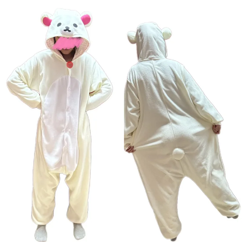 Cute Cartoon Character Rilakkuma Kigurumi Bear Sister Adult Anime Jumpsuit Pajamas Kawaii Anime Peripheral Pajamas adult pajamas