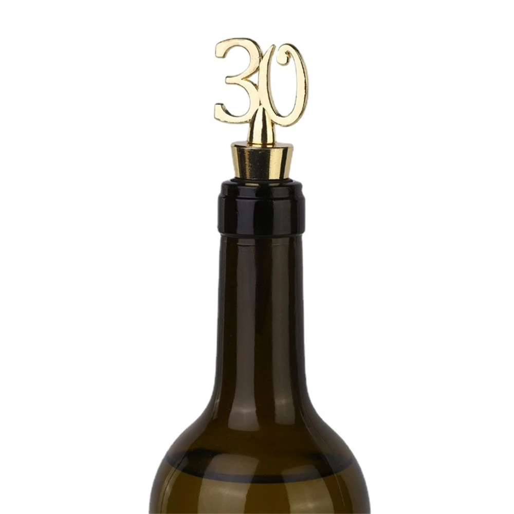 20pcs Bottle Stopper Champagne Wine Cork for 30/40/50//60/70/80th Anniversary Birthday Party Decor