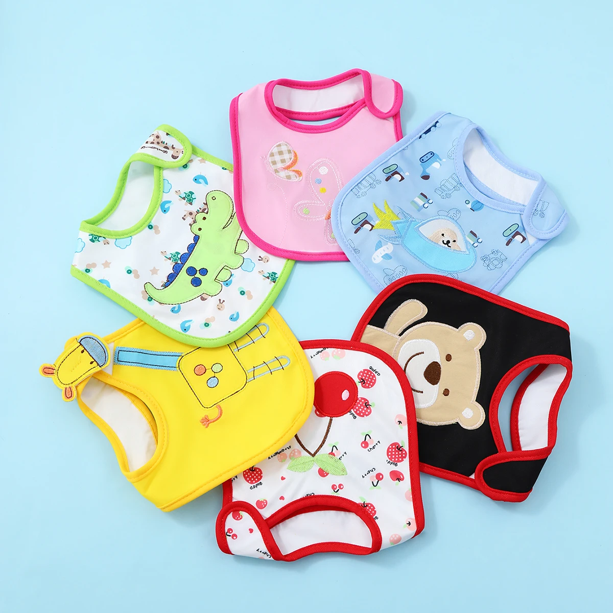 4pcs/Set Waterproof Bibs 3