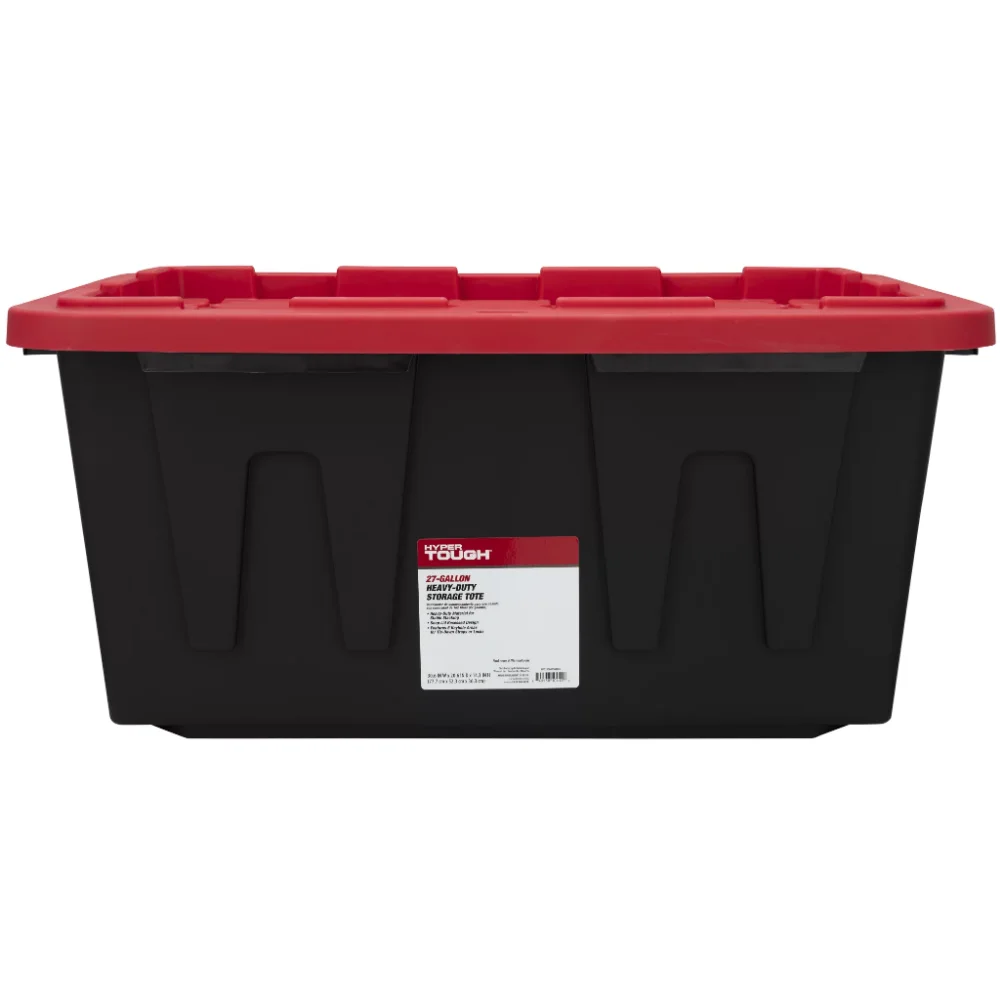 Bac de rangement 18 l. x 27 p. x 12,5 po h. par GSC Technologies plastique  couvercle à pression, capacité 64 L ST27181301