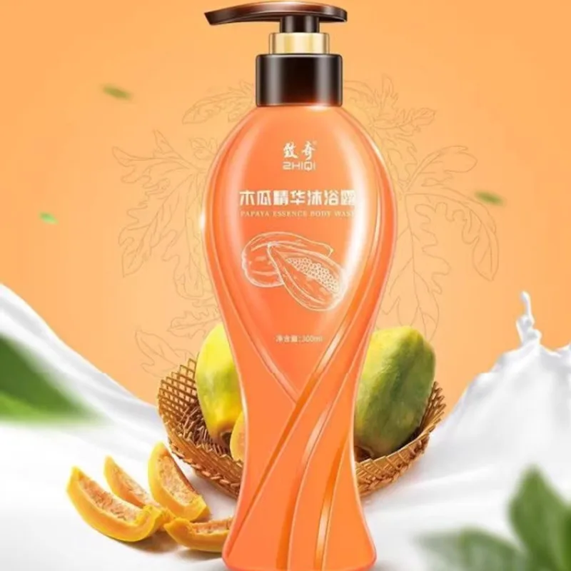 Papaya Shower Gel Longlasting Fragrance Refreshing Deodorizing Body Mite Removing Shower Gel