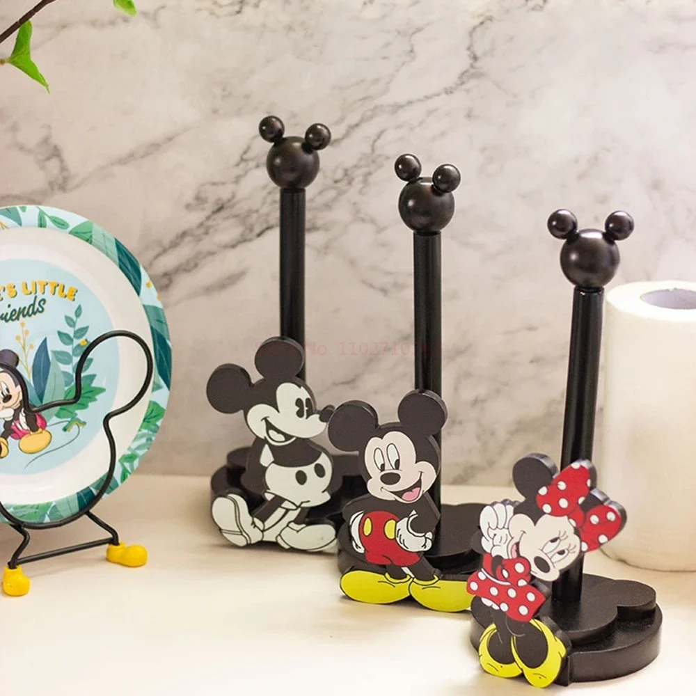 

Disney Anime Hobby Mickey Mouse Minnie Creative Kitchenupright Paper Towel Hanger Lazy Cartoon Rag Tissue Holder Decor