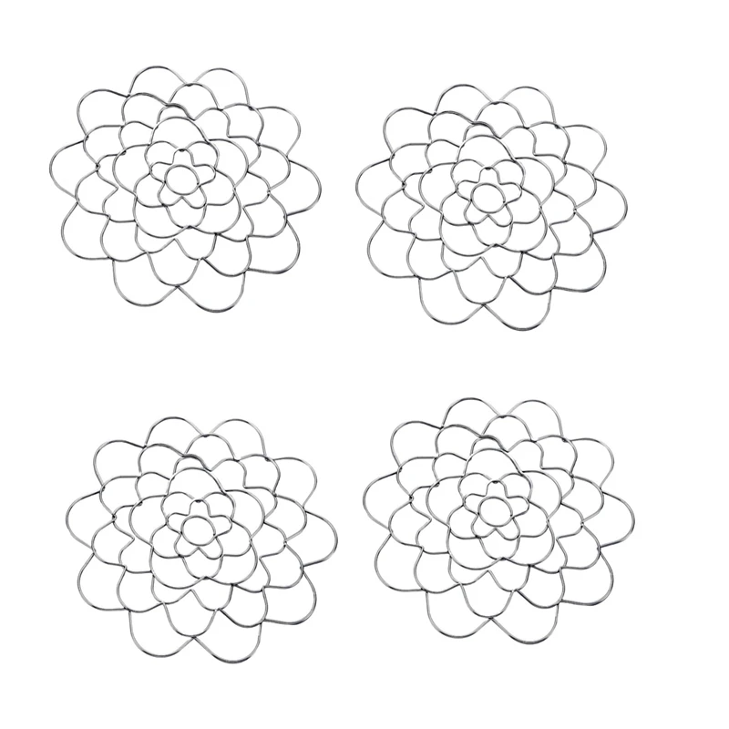 4In Flower Arrangement Holder,Flower Stainless Steel Lid Arranger Lids Metal Insert Floral Round Floral Lid Grids