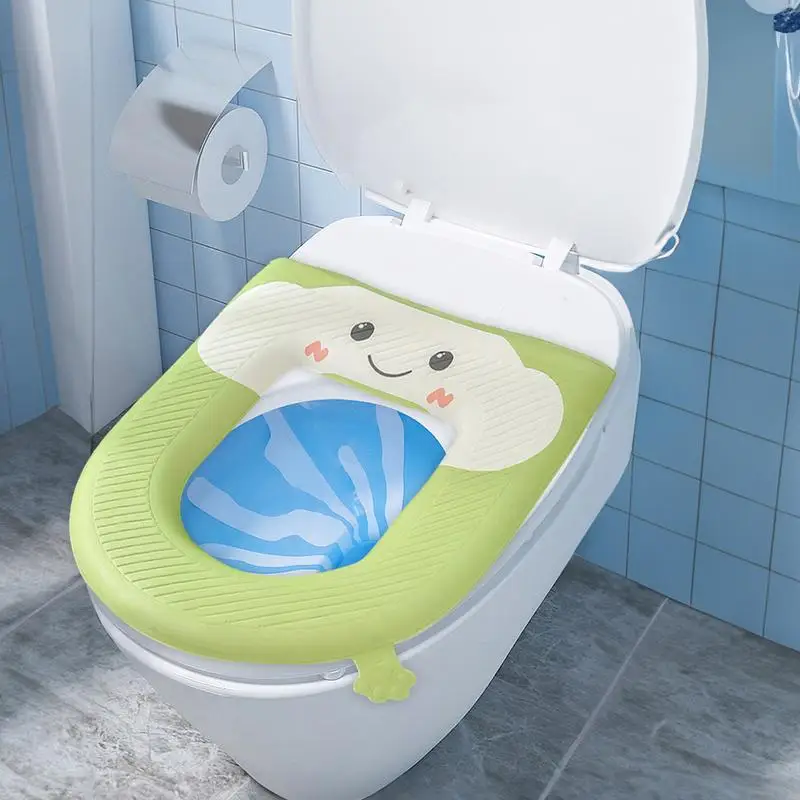Cute Toilet Seat Cover Washable Toilet Cushion Pad Universal Assistance Cushions With Handle For O-Shaped V-Shaped home