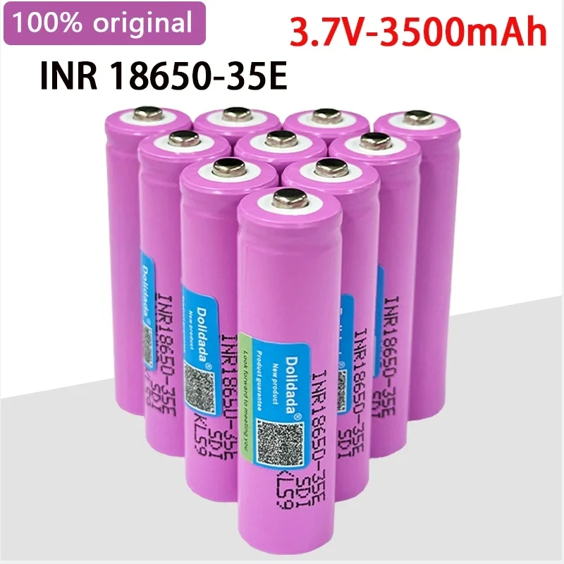 

Free Shipping 18650 Battery 35E 3.7V 3500mAh Discharge 18650 Li-ion Battery 3.7v INR18650-35E Rechargable Battery for Flashlight