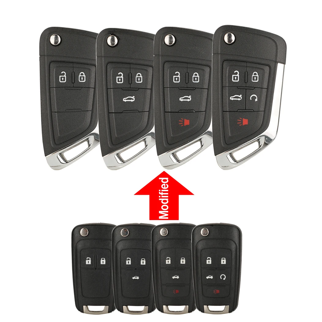 Jingyuqin 10PS Geändert Klapp Fernbedienung Auto Schlüssel Shell Für Chevrolet Cruze Epica Lova Camaro Impala 2/3/4/5 taste HU100 Klinge – Detail 1