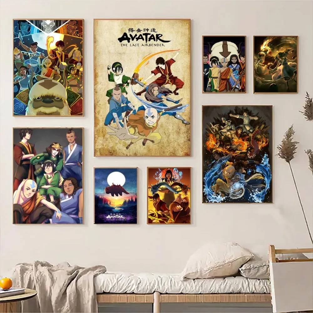 Avatar The Last Airbender Anime Anime Posters Sticky HD Quality Wall Art Retro Posters for Home Kawaii Room Decor