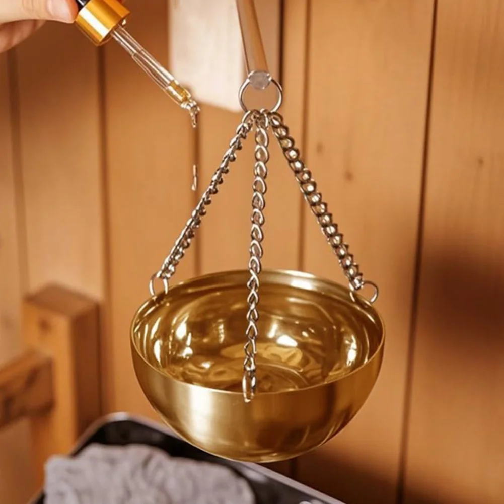 사우나 오일 컵 사우나 아로마테라피 오일 홀더 에센셜 오일 향 디퓨저 볼 스테인리스 스틸 볼 에센셜 오일 디퓨저