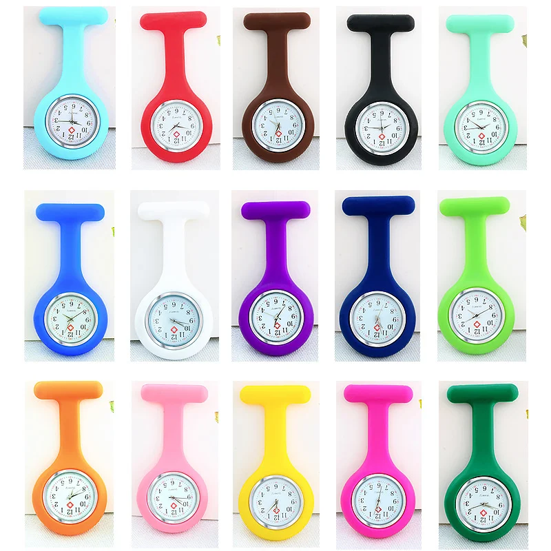 10/15pcs Silicone Tape Male and Female Nurse Watch Advertisement Gift Hanging Watch Hot Sale Chest Watch medical watches Clock