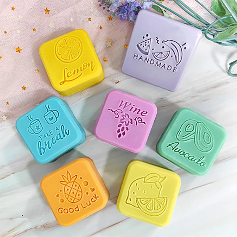 Fruit Grape Orange Watermelon Strawberry Pattern Acrylic Handmade Soap Seal soap stamps