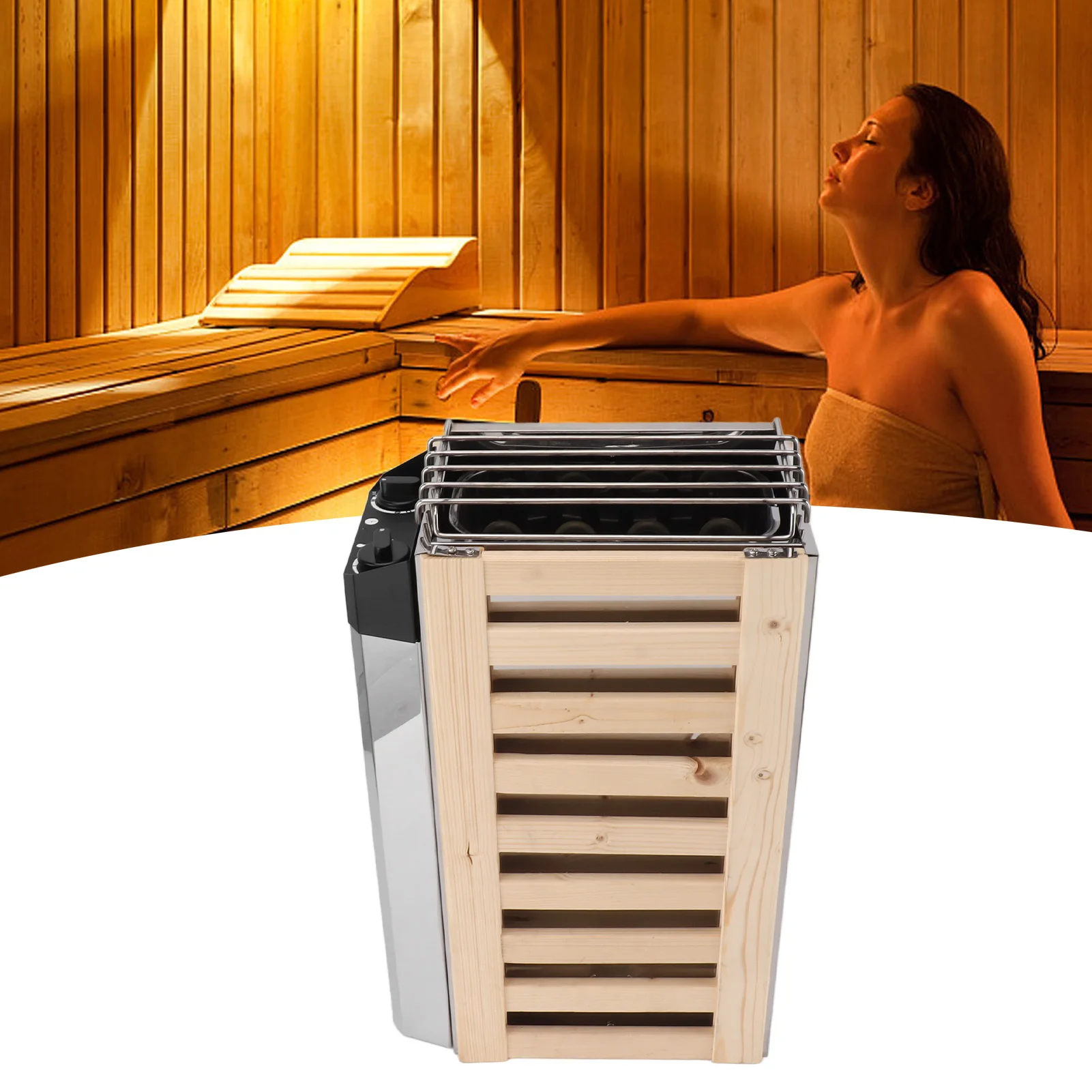3.6KW Sauna Heater Internal Control Stainless Steel Sauna Heating Stove for Home Hotel Steam Room 110V 3