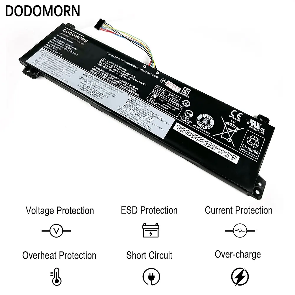 Bateria do Portátil para Lenovo 30wh L17l2pb3 V130151kb 15igm V130-15ikb 81hn V330-14isk81ay V530-14ikb 15ikb 3948mah 2icp6 55 90 - Imagem 6