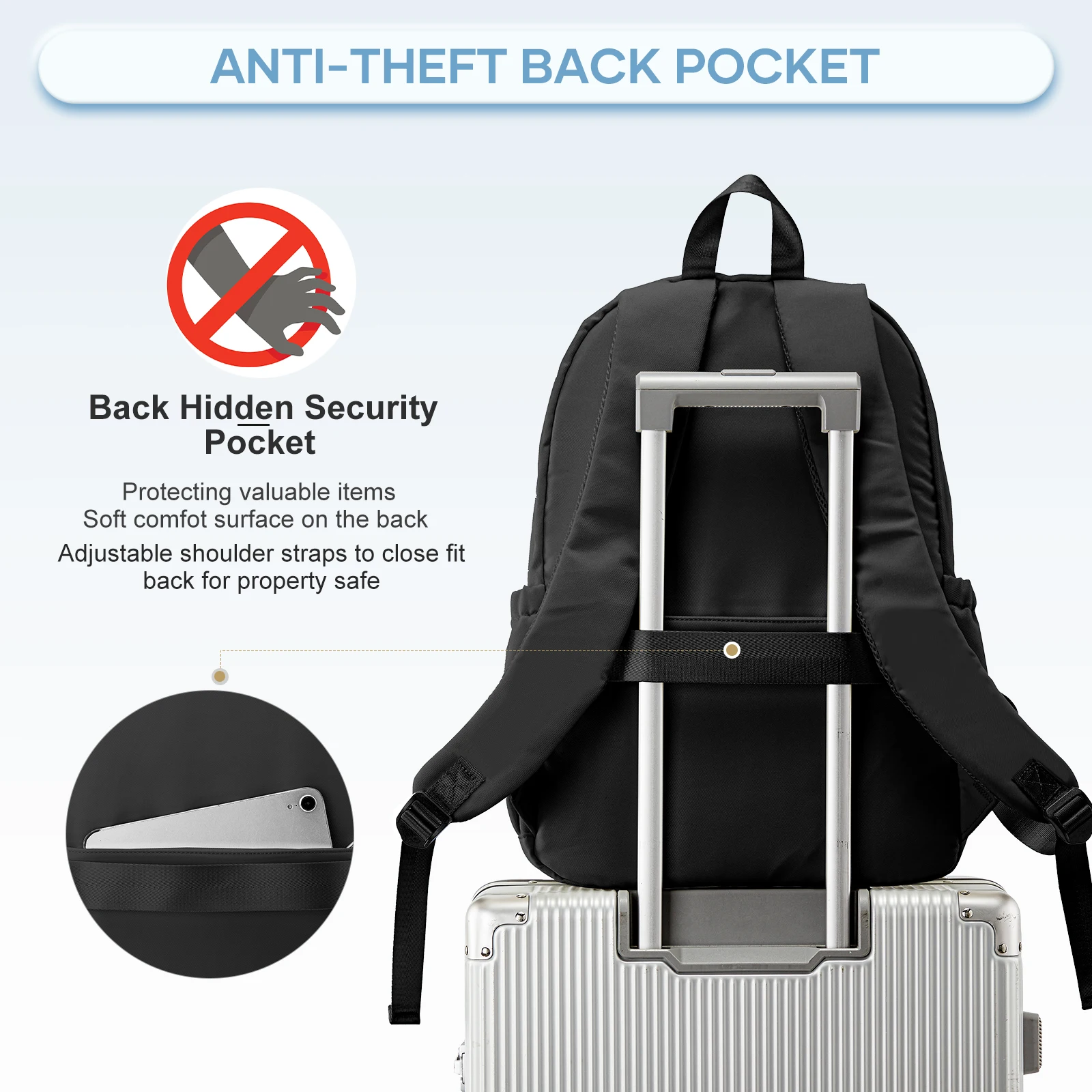 Girls Boys Large Capacity School Backpack,  Youth Campus Students Multiple Travel Backpack Bookbag, College Laptop Bag For Women