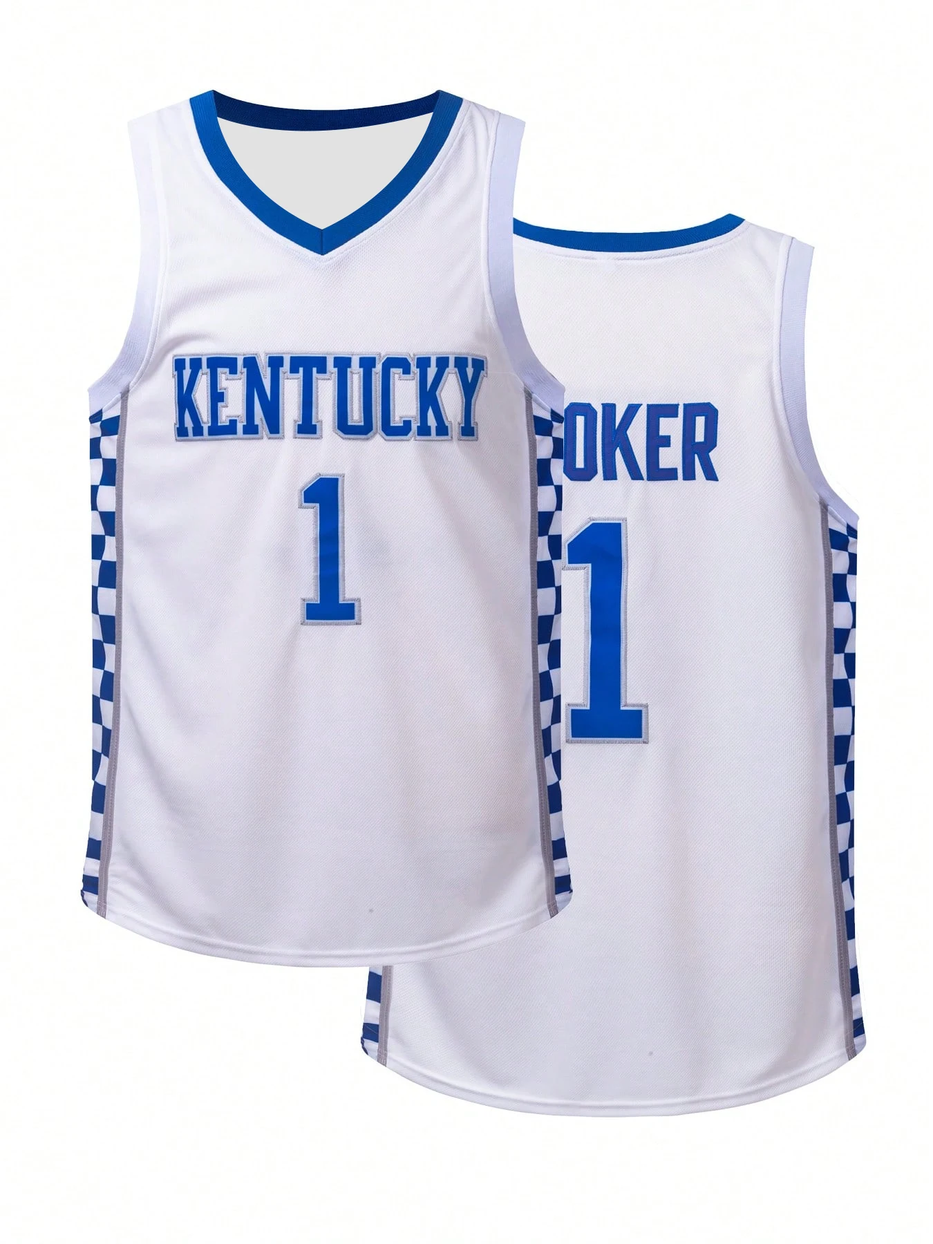 Men's NO.1 KENTUCKY White Basketball Jersey Loose Breathable Sleeveless Crew Neck Tank Top Suitable For Basketball Sports Runnin basketball jerseys,men sport tees