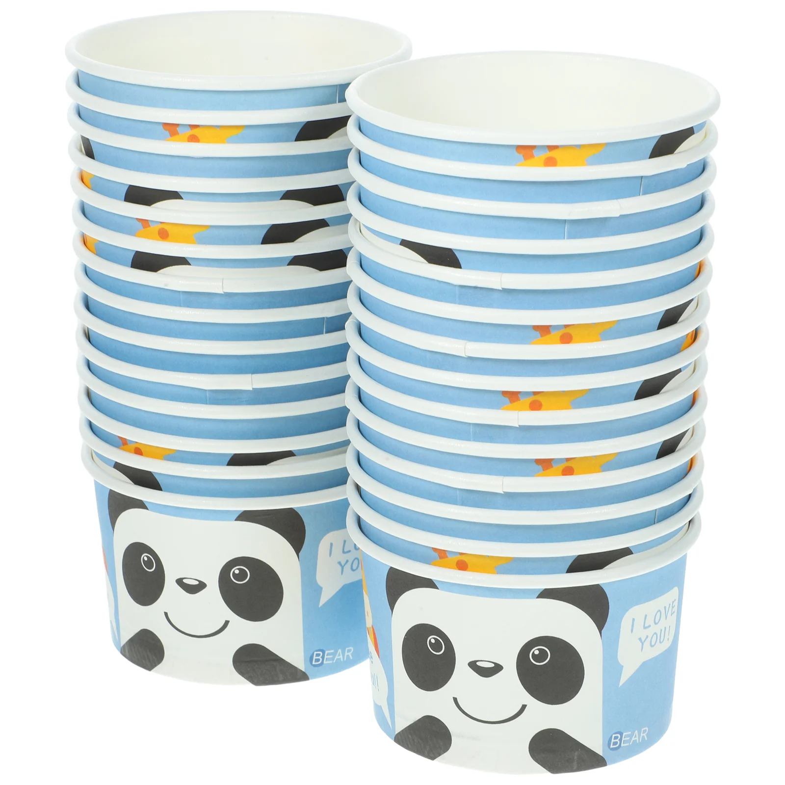

Paper Ice Cream Cups Disposable Dessert Bowls Cute Bear Ice Cream Bucket Sundae Cups Dessert Yogurt Container