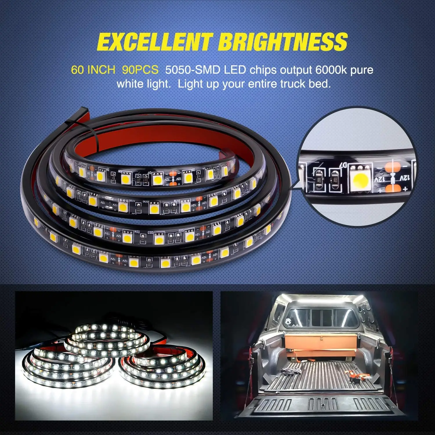 LED 자동차 조명 스트립, 트럭 화물 주행등 램프, GMC 시에라 1500, 유연한 리어 테일 러닝, 리버스 자동차 액세서리, 2 개
