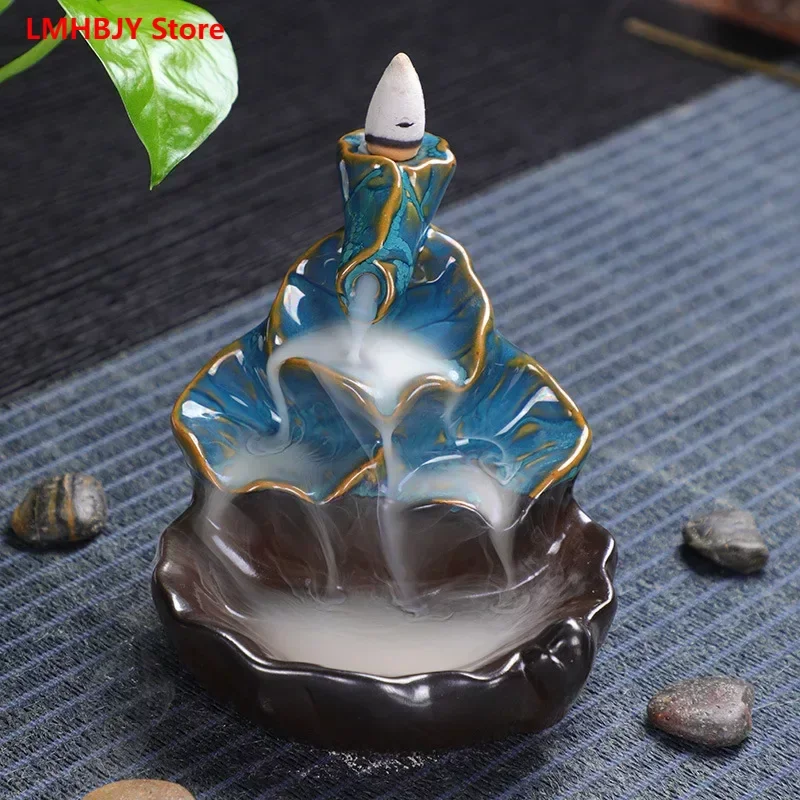 

LMHBJY Creative Backflow Incense Burner Home Decoration Crafts Gather in A Hall for Kiln Transformation Incense Indoor Viewing