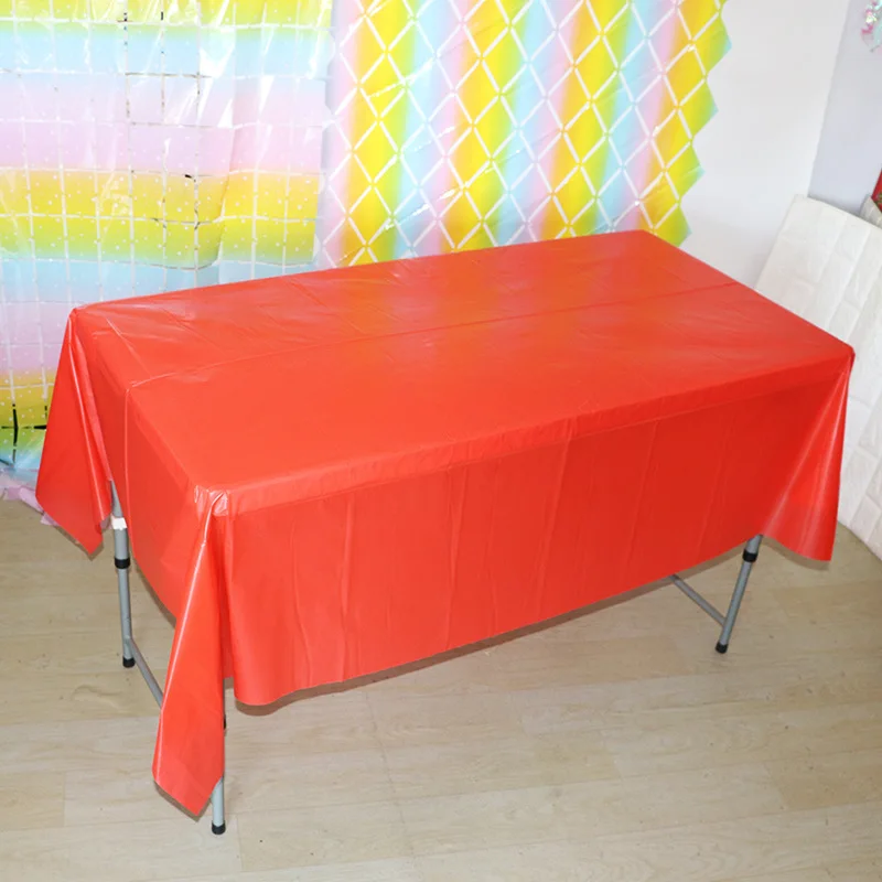 1pc Reusable Tablecloths BPA Free Plastic 54 x 72 inch Dining Table Cover Cloth for Parties Picnic Camping Outdoor Disposable