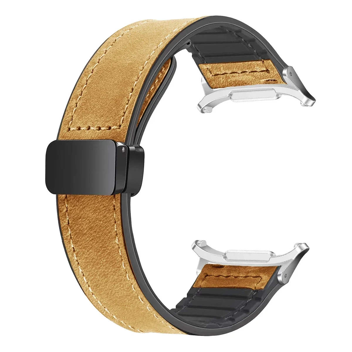 Premium Leather Silicone Magnetic Band Bracelet