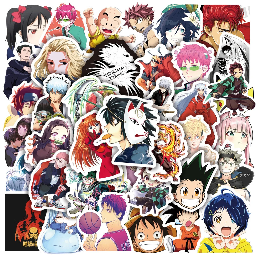 

10/30/50pcs Classic Japan Anime Stickers Luffy Uzumaki Naruto Decal Laptop Skateboard Suitcase Luggage Car Sticker for Kids Toy