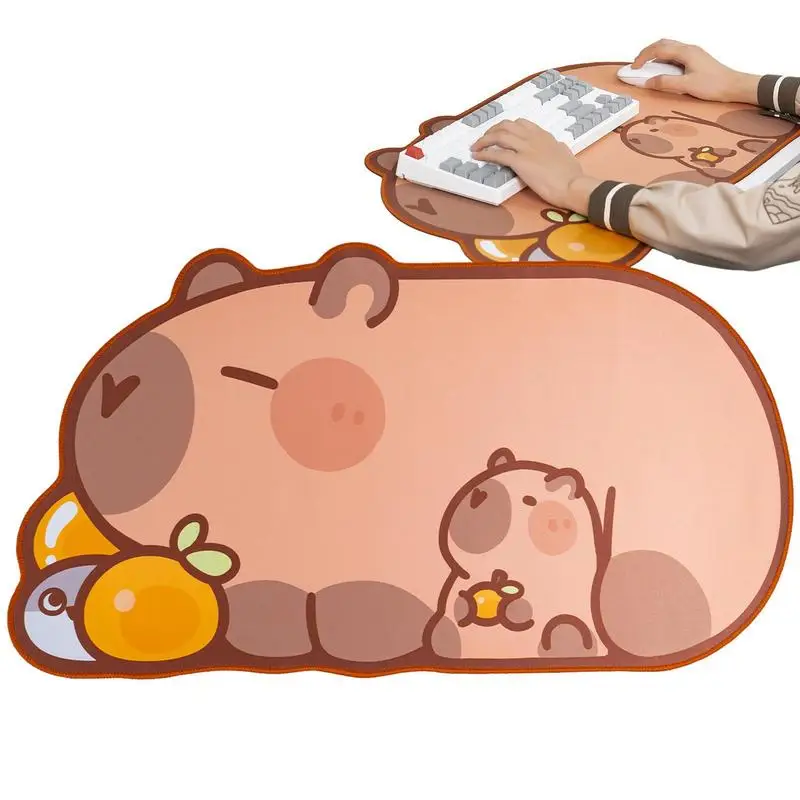 

Мультяшный коврик с клавиатурой, большой Настольный коврик-капибара, коврик для мыши, декоративный настольный протектор для дома и офиса, аксессуары для ПК